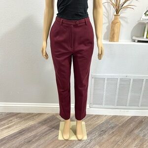 Vtg Pendleton Virgin Wool Dress Pants Size 8 High Waist Trousers Tweed Burgundy